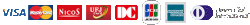 対応カード：VISA、マスターカード、ニコス、USJ、DC、JCB、アメリカン・エキスプレス、ダイナースクラブ